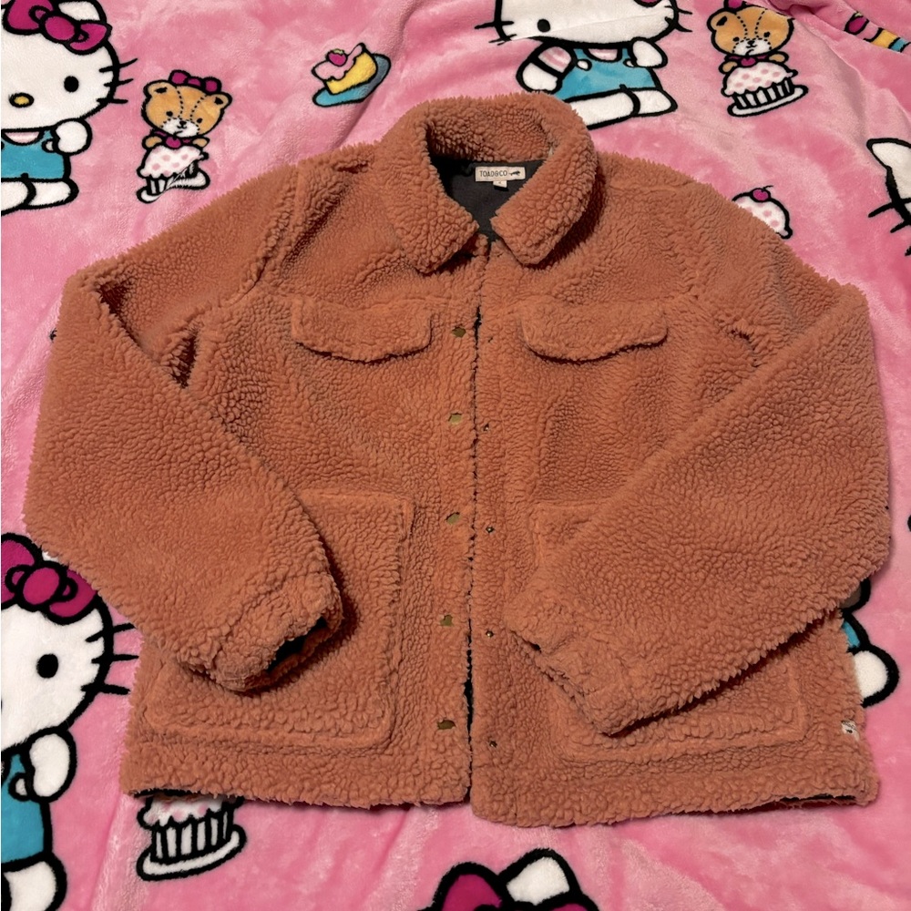 Toad & Co Oversized Bubblegum Pink Sherpa Coat - Small